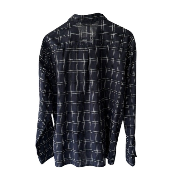 Vintage Jean Paul Germain Classic Navy Checkered Button-Down Shirt Size Large - Picture 7 of 8